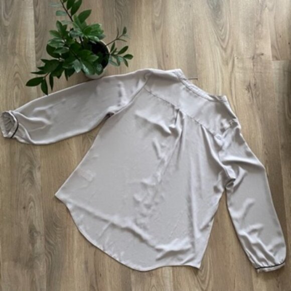 Atmosphere Slate Grey Satin-Style Cinch-Sleeve Blouse - Picture 10 of 12